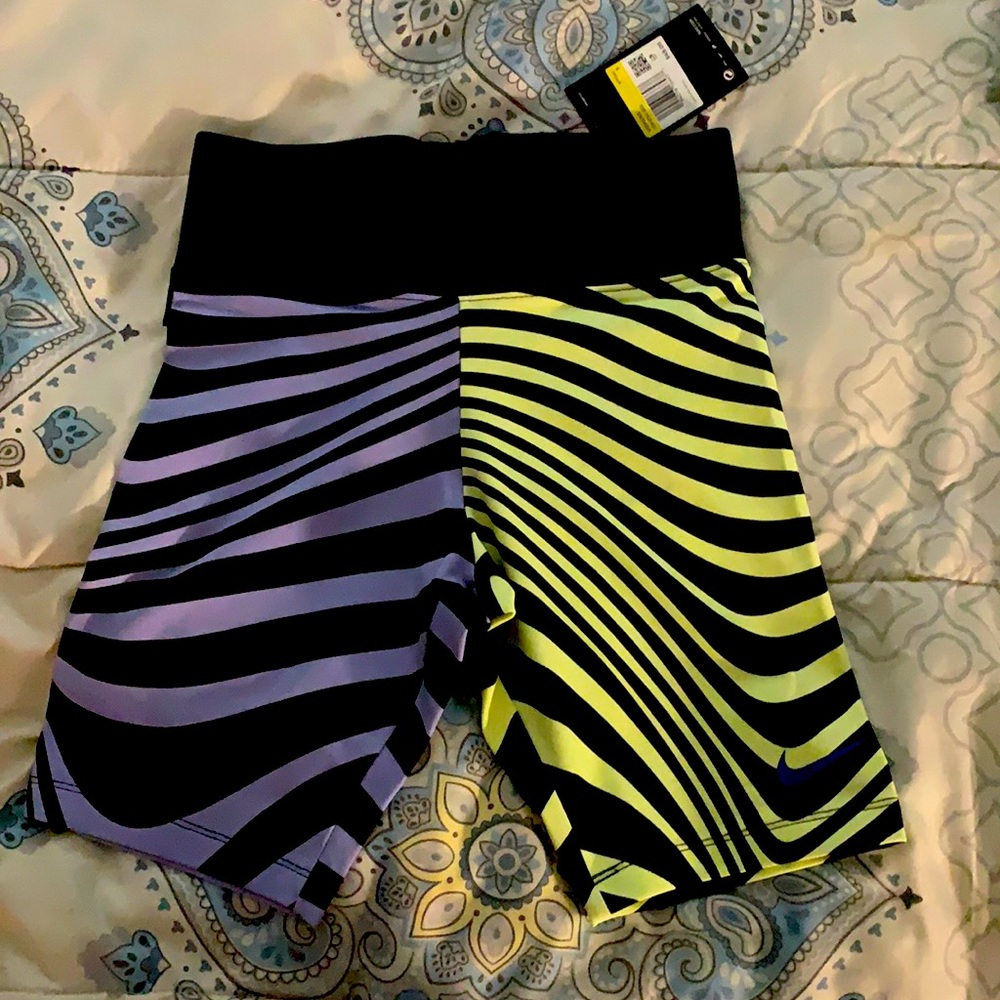 Nike multi color striped shorts